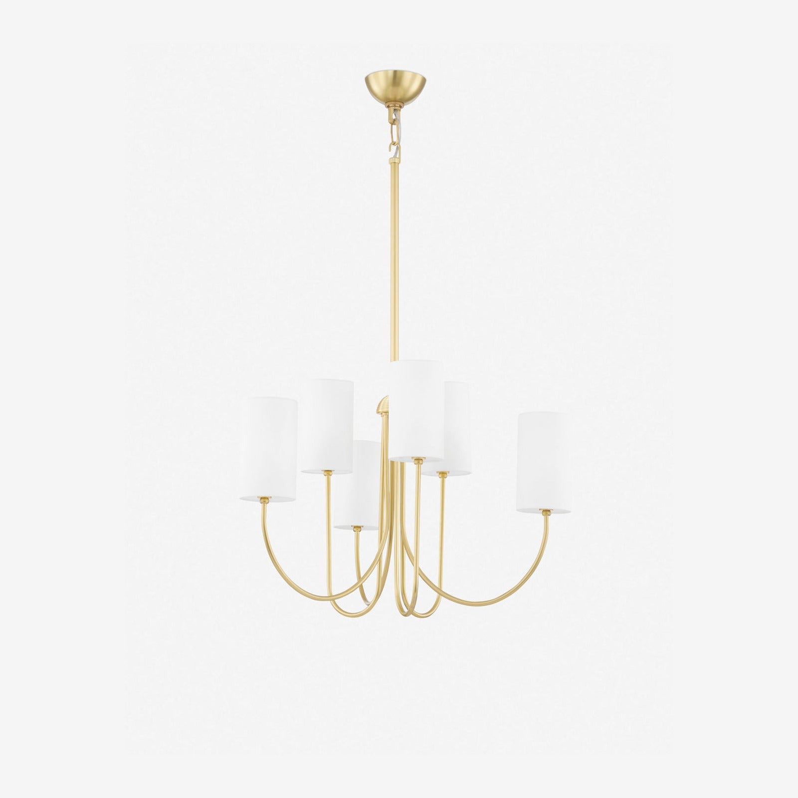 Midford Aged Brass Linen Shade Chandelier 8-Light