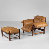 Leather Arm Chair without Ottoman - Mid Century Chair for Stylish Living Room Seating