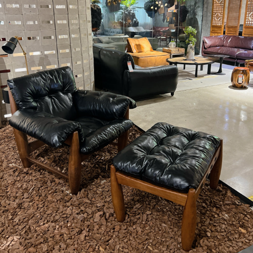 Leather Arm Chair without Ottoman - Mid Century Chair for Stylish Living Room Seating
