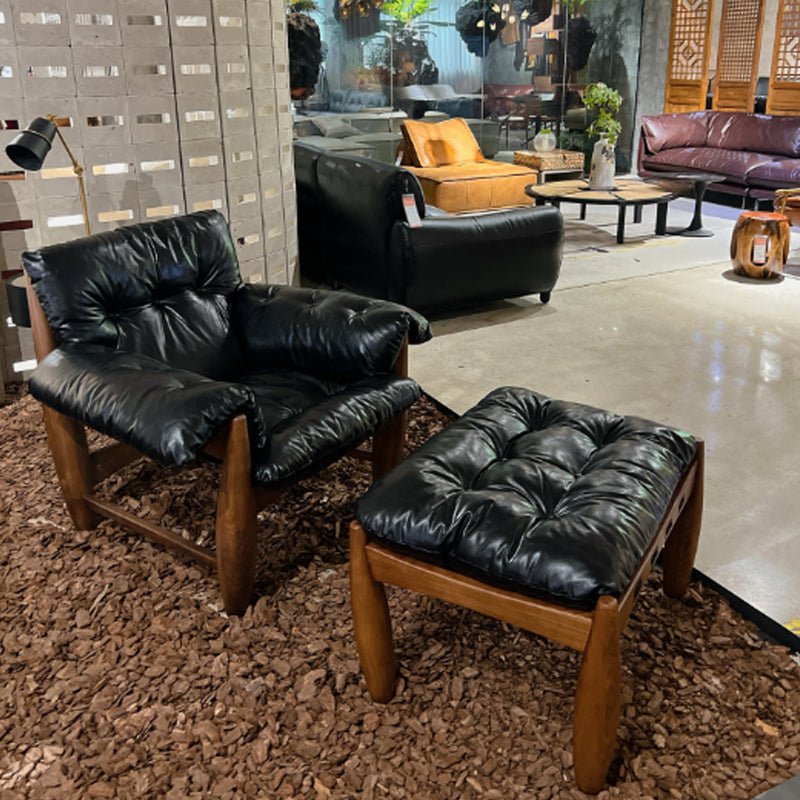 Leather Arm Chair without Ottoman - Mid Century Chair for Stylish Living Room Seating