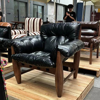 Leather Arm Chair without Ottoman - Mid Century Chair for Stylish Living Room Seating