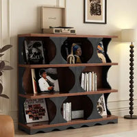 Open Bookshelf & Etagere Bookcase - Mid Century Modern Bookcase for Elegant Storage