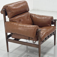 Brown Leather Accent Chair for Vintage Living Room – Otis Armchair