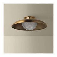 Patina Brass Prismatic Glass Semi Flush Ceiling Light
