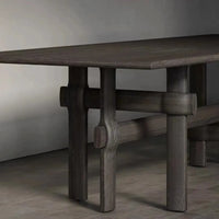 Rectangle Dining Table – Solid Wood Mid Century Modern Table for Dining Room