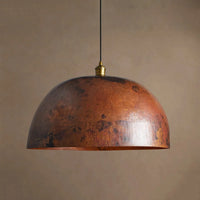 Recycled Metal Dome Pendant Bronze