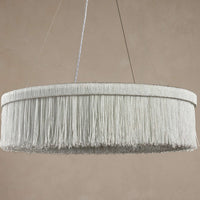 Romilly round chandelier silver beaded fringe