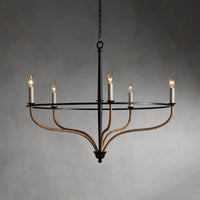 Rosalind Rattan Chandelier in Black