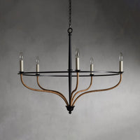 Rosalind Rattan Chandelier in Black