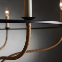 Rosalind Rattan Chandelier in Black