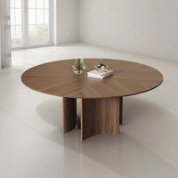 Round Dining Table for 4 - Stylish Farm House Table for Modern and Rustic Dining Rooms