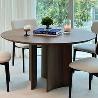 Round Dining Table for 4 - Stylish Farm House Table for Modern and Rustic Dining Rooms
