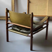 Wooden Outdoor Furniture - Brown Leather Chair & Sirocco Safari Chair for Elegant Outdoor Spaces