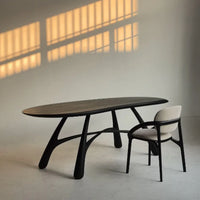 Black Oval Dining Table – Classic Solid Wood Table for Dining Rooms
