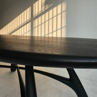Black Oval Dining Table – Classic Solid Wood Table for Dining Rooms