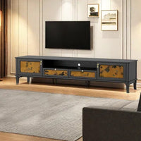 TV Stand with Drawers - Stylish Solid Wood TV Stand for Modern Living Room Storage