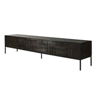 Black TV Stand with Storage - Accent Cabinet with Drawers for Living Room