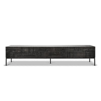 Black TV Stand with Storage - Accent Cabinet with Drawers for Living Room