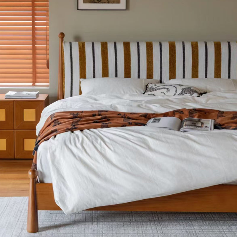 Solid Wood Upholstered Bed Frame image 1