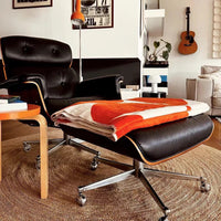 Genuine Leather Lounge Chair with Black Ottoman Ultimate Comfort Swivel Recliner Chairs