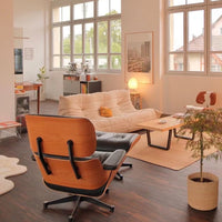 Genuine Leather Lounge Chair with Black Ottoman Ultimate Comfort Swivel Recliner Chairs