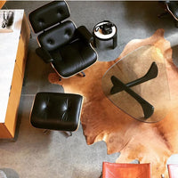 Genuine Leather Lounge Chair with Black Ottoman Ultimate Comfort Swivel Recliner Chairs