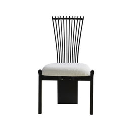 Vintage Dining Chair - French Country Furniture Black Accent Chair for Home & Dining
