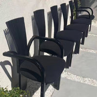 Vintage Dining Chair - French Country Furniture Black Accent Chair for Home & Dining
