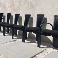 Vintage Dining Chair - French Country Furniture Black Accent Chair for Home & Dining