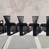 Vintage Dining Chair - French Country Furniture Black Accent Chair for Home & Dining