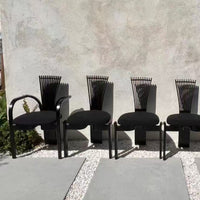 Vintage Dining Chair - French Country Furniture Black Accent Chair for Home & Dining
