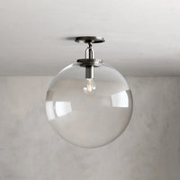 Wescott Globe Flush Mount Bronze Clear