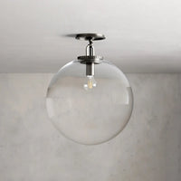 Wescott Globe Flush Mount Bronze Clear