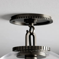 Wescott Globe Flush Mount Bronze Clear