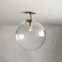 Wescott Globe Flush Mount Brass Clear