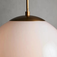 Wescott XL Globe Pendant with Rod Brass Milk
