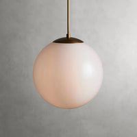 Wescott XL Globe Pendant with Rod Brass Milk