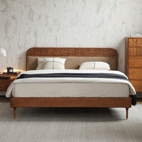 Wood Platform Bed with Headboard image 2