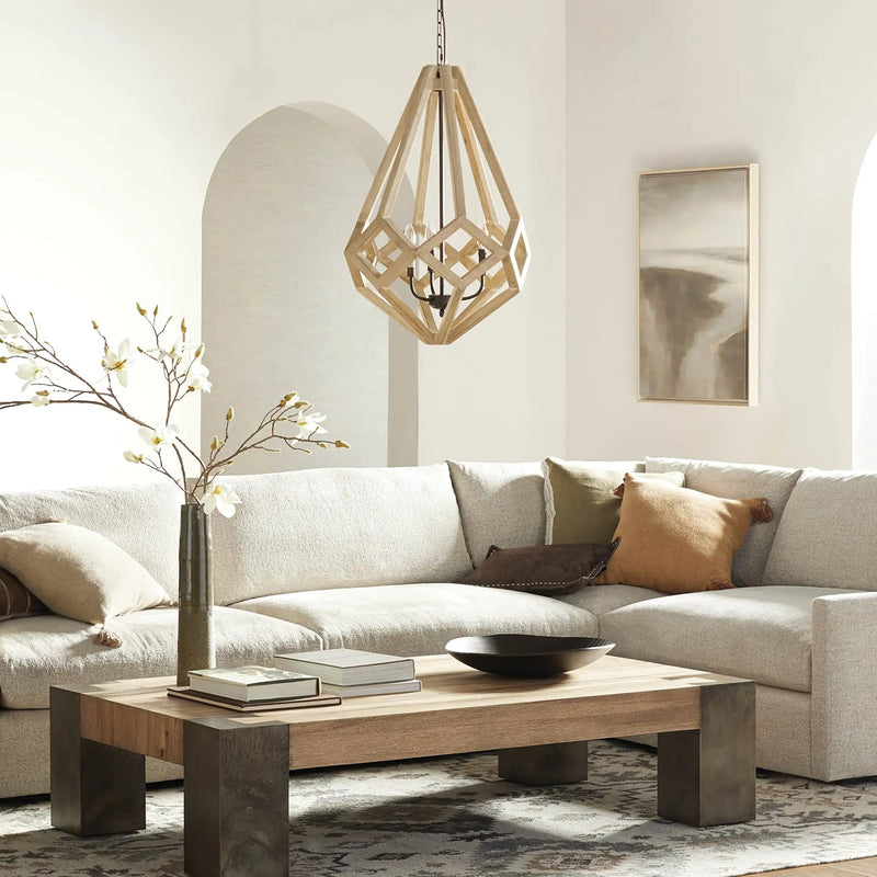 Wooden Prism Chandelier in Natural