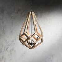 Wooden Prism Chandelier in Natural