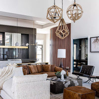 Wooden Prism Chandelier in Natural