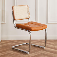 Modern Dining Chair - Rattan Furniture Comfy Accent Chair for Home & Kitchen